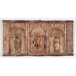 Religious Carved Panel with Jesus and St. Paul