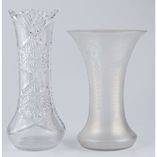 Hawkes Verre de Soie and Cut Glass Vase
