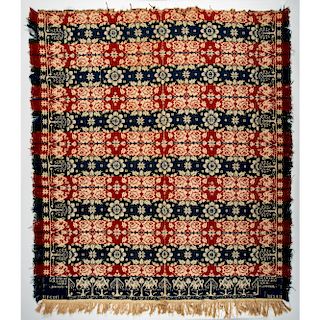 Woven Coverlet, Dated 1834