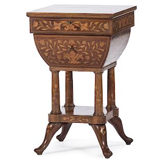 Continental Marquetry Sewing Stand