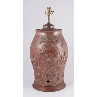English Stoneware Crock Lamp