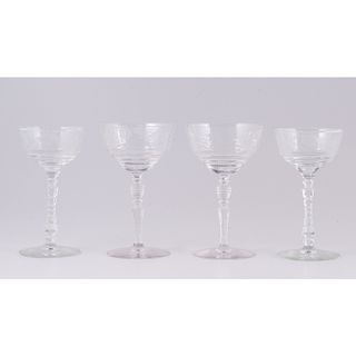 Etched Glass Goblets 