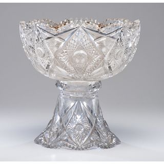 Cut Glass Punch Bowl with Stand
