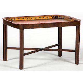 Table with Tole Tray Top