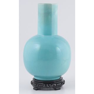 Chinese-style Porcelain Vase with Stand