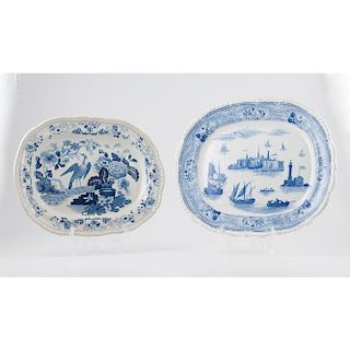 English and Continental Blue and White Platters