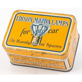Edison Mazda Tin Advertising Sign Illustrated by Maxfield Parrish, Plus