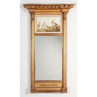 Federal Giltwood Mirror with Eglomise Panel