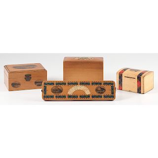 Mauchline Ware Game Boxes, Game Board, and Bank