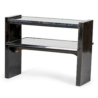 Contemporary Laminate and Glass Side Table