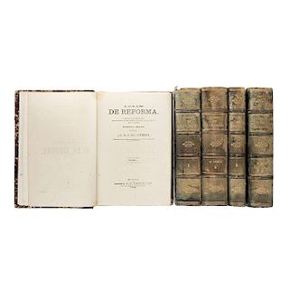 LIBROS DE LAS LEYES DE REFORMA 1868. Gutierrez, Blas Jóse. Leyes de Reforma.  México: 1868 - 1870. Piezas: 5.