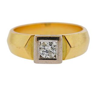 18K Gold Diamond Engagement Half Band Ring