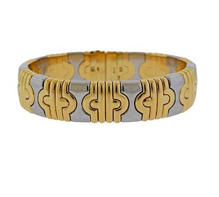 Bvlgari Bulgari Parentesi 18K Gold Steel Cuff Bracelet