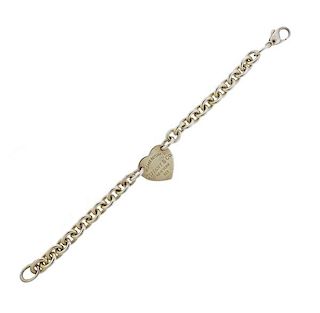 Tiffany &amp; Co  Sterling Silver Heart Tag Charm Bracelet