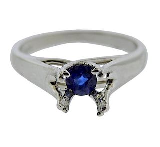 Platinum Sapphire Engagement Ring Mounting