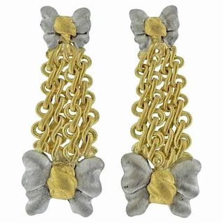 Buccellati 18K Gold Bow Drop Earrings