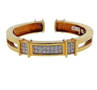 18K Gold Diamond Cuff Bracelet