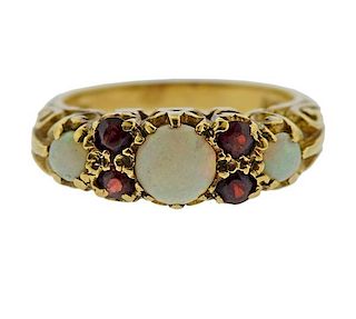 Antique English 9k Gold Opal Ring 
