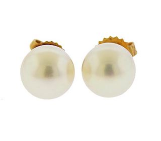 Tiffany &amp; Co 18k Gold Pearl Stud Earrings 