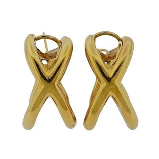 Tiffany &amp; Co 18k Yellow Gold X Earrings