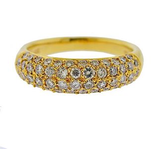18k Gold Diamond Half Band Ring 