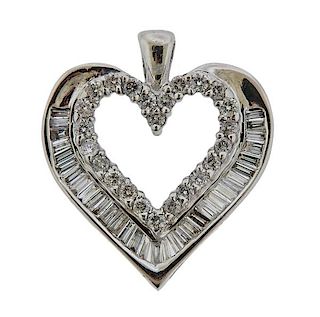 14k Gold Diamond Heart Pendant 
