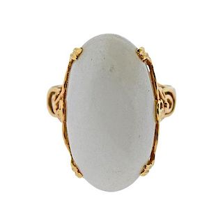14k Gold White Gemstone Ring 