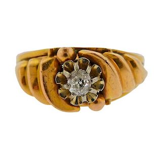 Antique French 18k Gold Diamond Ring 