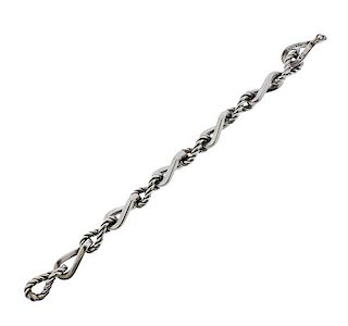 Hermes Sterling Silver Link Bracelet 