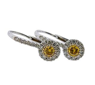 Gregg Ruth 18k Gold Fancy Yellow Diamond Earrings 