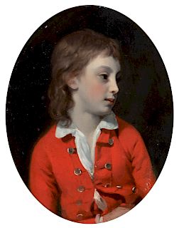 Richard Livesay(British, 1753-1823)Untitled (Portrait of a Youth in a Red Coat)