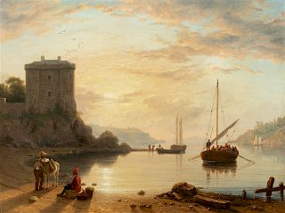 Philip Hutchins Rogers
(British, 1794-1853)
Untitled (Overlooking the Harbor), 1835