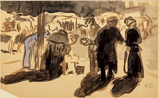 Kees van Dongen(Dutch/French, 1877-1968)Le marche, rue Lepic, Paris