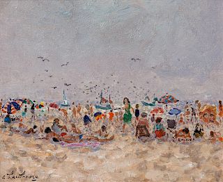 Andre Hambourg
(French, 1909-1999)
Tres beau temps, a Trouville