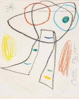 
Joan Miro
(Spanish, 1893-1983)
Untitled (on the title page of Son Abrines-Calamayor- Palma de Mallorca), 1965