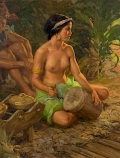 Fernando Cueto Amorsolo
(Filipino, 1892-1972)
Seated Nude with Drum, 1935