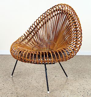 RATTAN AND IRON CHAIR DESIGNED BY JANINE ABRAHAM