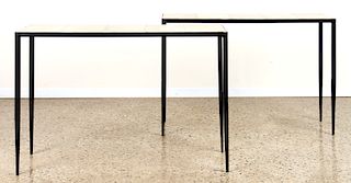 PAIR GIACOMETTI STYLE IRON CONSOLE TABLES