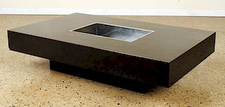 LAMINATE CHROME COFFEE TABLE BY WILLY RIZZO C1970