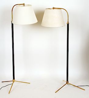 PAIR JACQUES ADNET STYLE FLOOR LAMPS CIRCA 1960