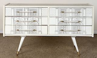 FORNASETTI STYLE SIX DRAWER COMMODE 1960