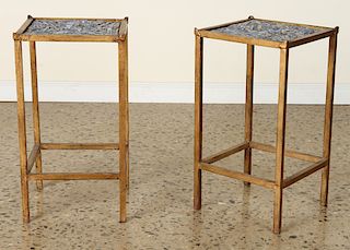 PAIR GILT IRON SIDE TABLES MANNER OF RAMSAY