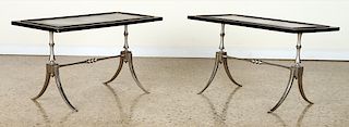 PR FRENCH EBONIZED SIDE TABLES MANNER ANDRE ARBUS