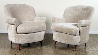 PAIR OF ITALIAN UPHOLSTERED CLUB CHAIRS C.1950