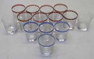 Lot Of Fine Quality Continental Etched Glasses