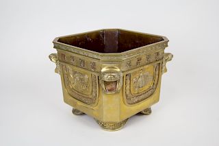 Bronze Chinese "Four Directions" Jardiniere.
