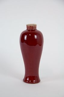 An Oxblood "Guanyin" Vase.