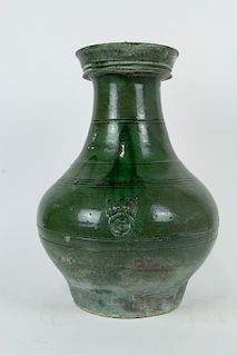 A Green Lead-Glazed Hu-Form Jar.