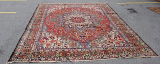 Large Antique And Finely Hand Woven Heriz Style