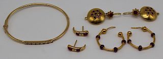 JEWELRY. Grouping of 18kt, 22kt and 14kt Jewelry.